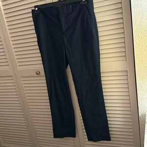 Banana Republic Plaid Striped Black Straight Leg Trousers Size 4 EUC